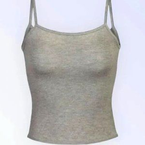 SKIMS Tops Skims Womens Gray Rayon Scoop Neck Tank Spaghetti Strap Sz Small NWT